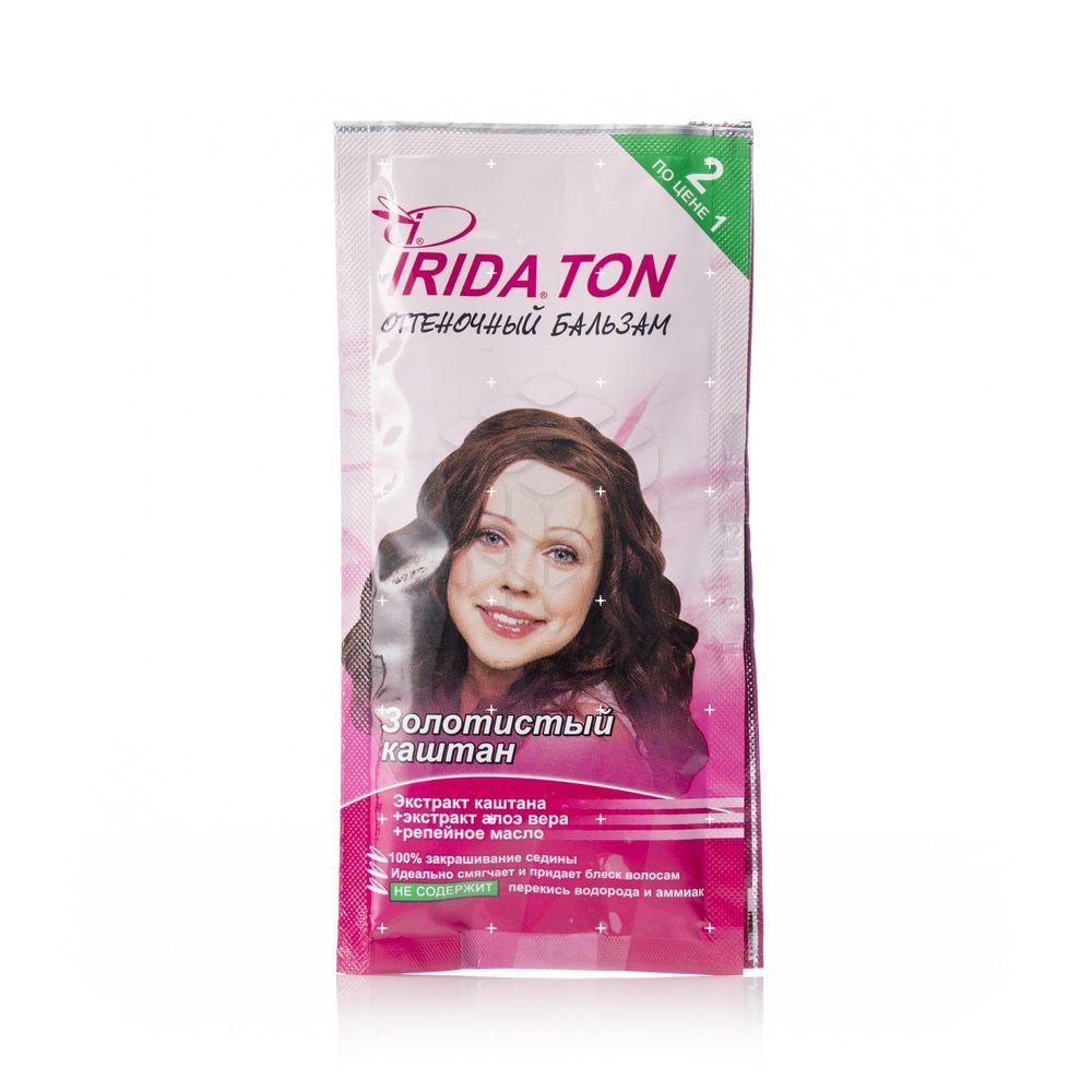 

Оттеночный бальзам Irida Ton для волос Золотистый каштан 2*25мл