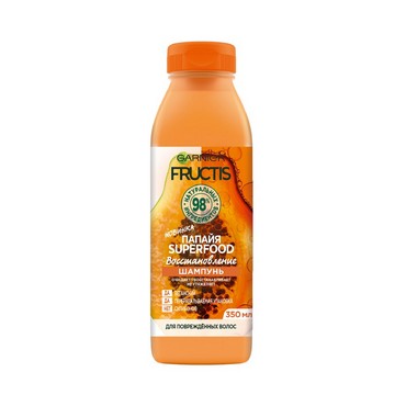 Шампунь для волос Fructis " Папайя Superfood " восстановление , для поврежденных волос 350мл