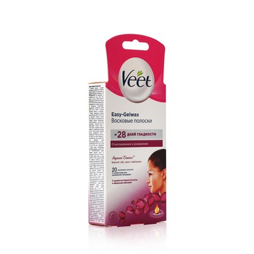 Восковые полоски для депиляции для лица Veet Supreme Essence с ароматом бархатной розы и эфирными маслами 20шт
