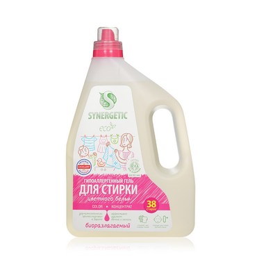 Гипоаллергенный гель для стирки цветного белья Synergetic " Color " 2,28л