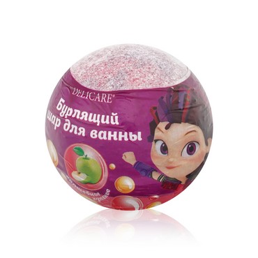 Бурлящий шар для ванны Delicare Сказочный патруль Варя розово-фиолетовый с ароматом яблока 135г