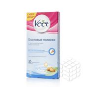 Восковые полоски Veet для депиляции , для чувствительной кожи 20шт