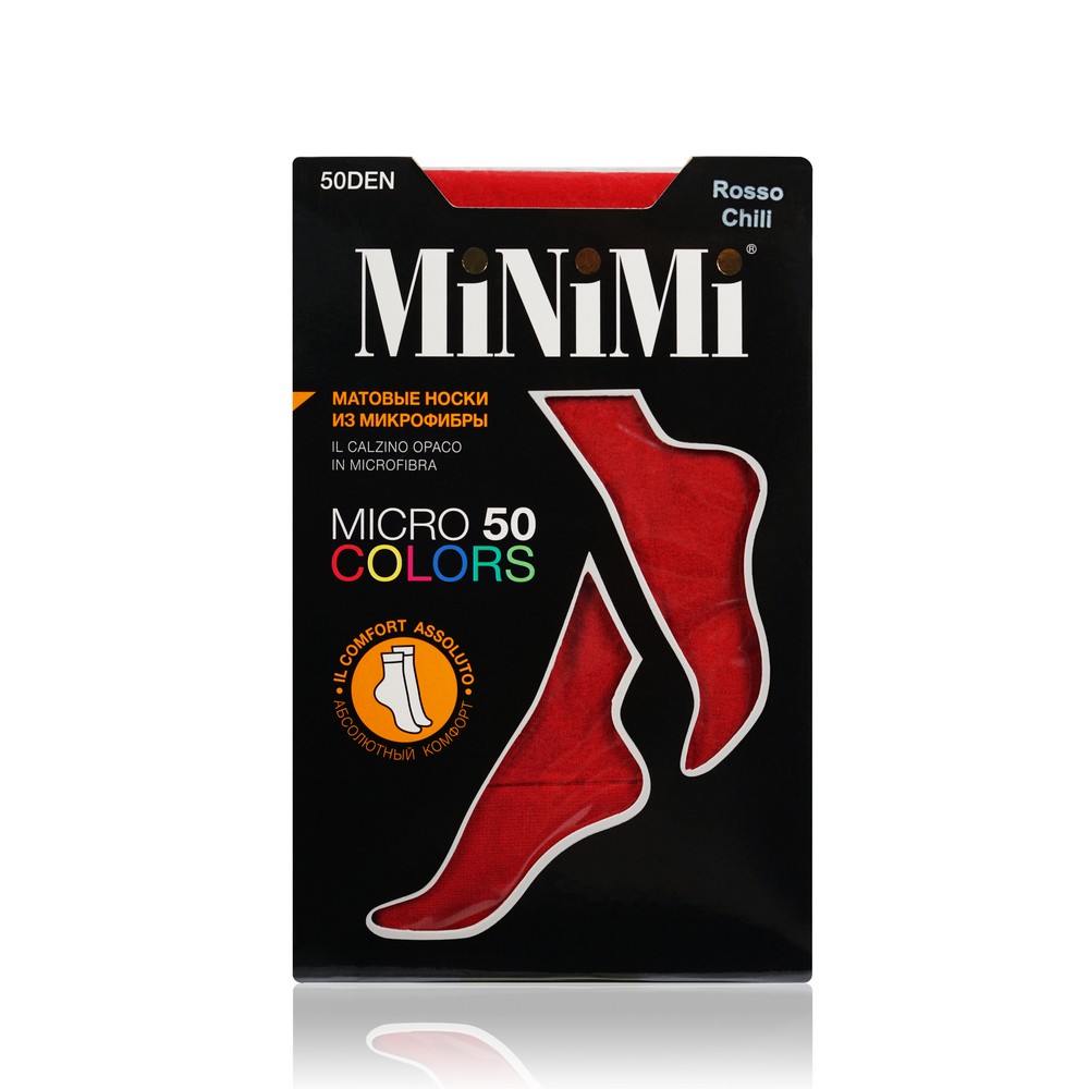 

Женские носки Minimi Micro Colors 50den Rosso Chili