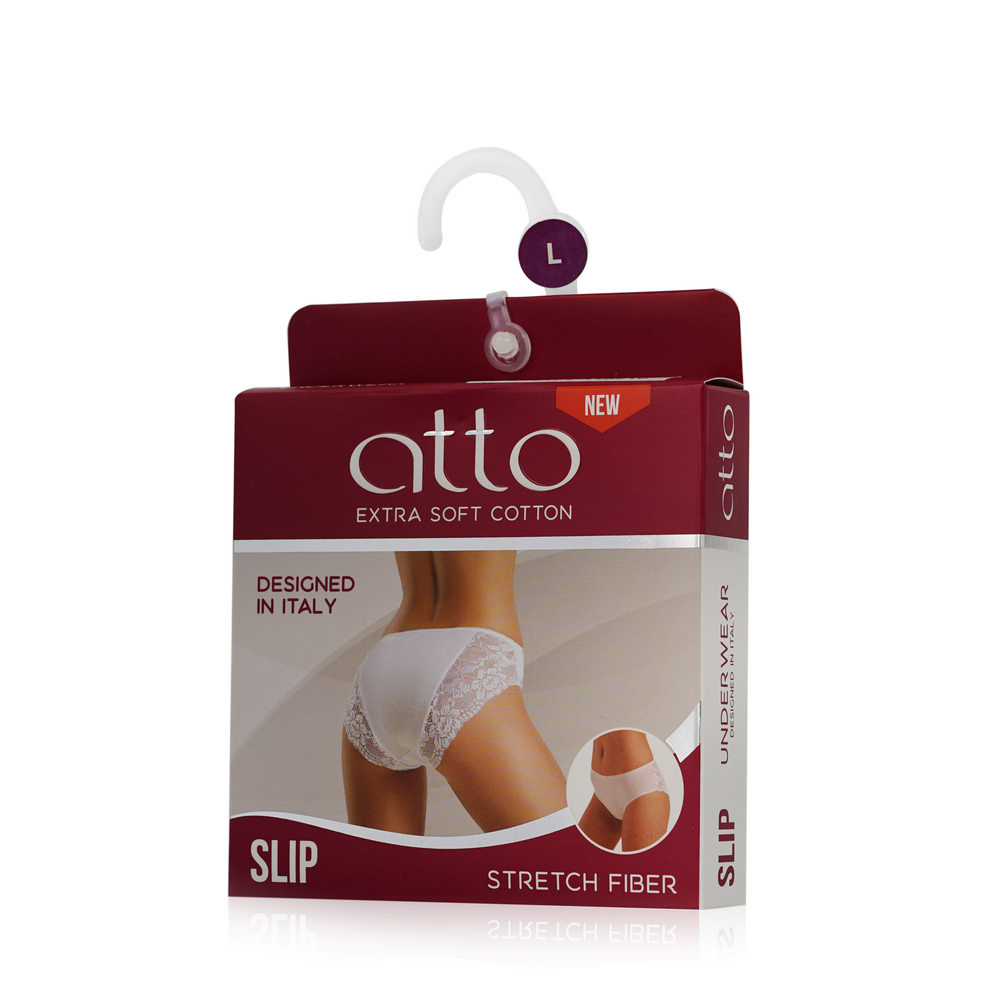 

Женские трусы - слипы Atto с кружевом сзади L черные