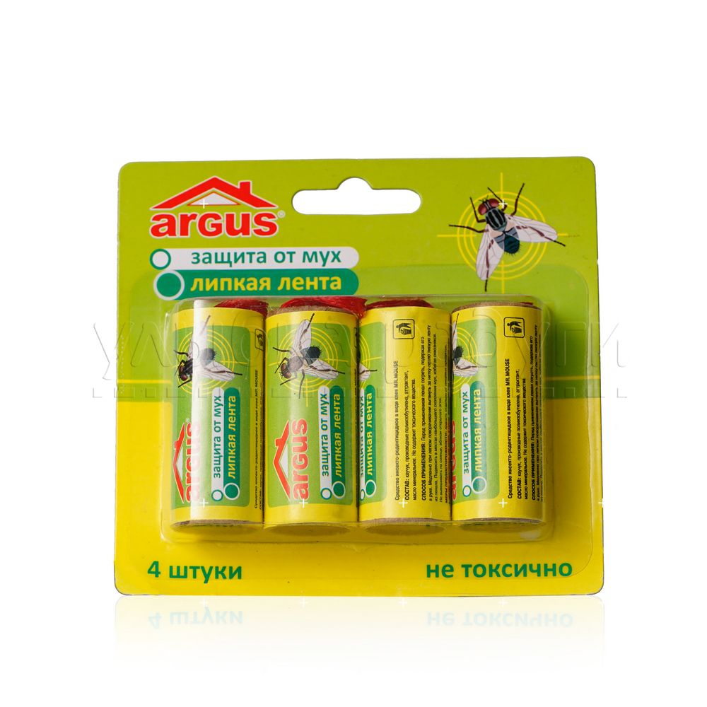 

Лента защита Argus липкая от мух 4шт в блистере