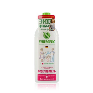 Отбеливатель для белья Synergetic кислородный , бесхлорный , 1л