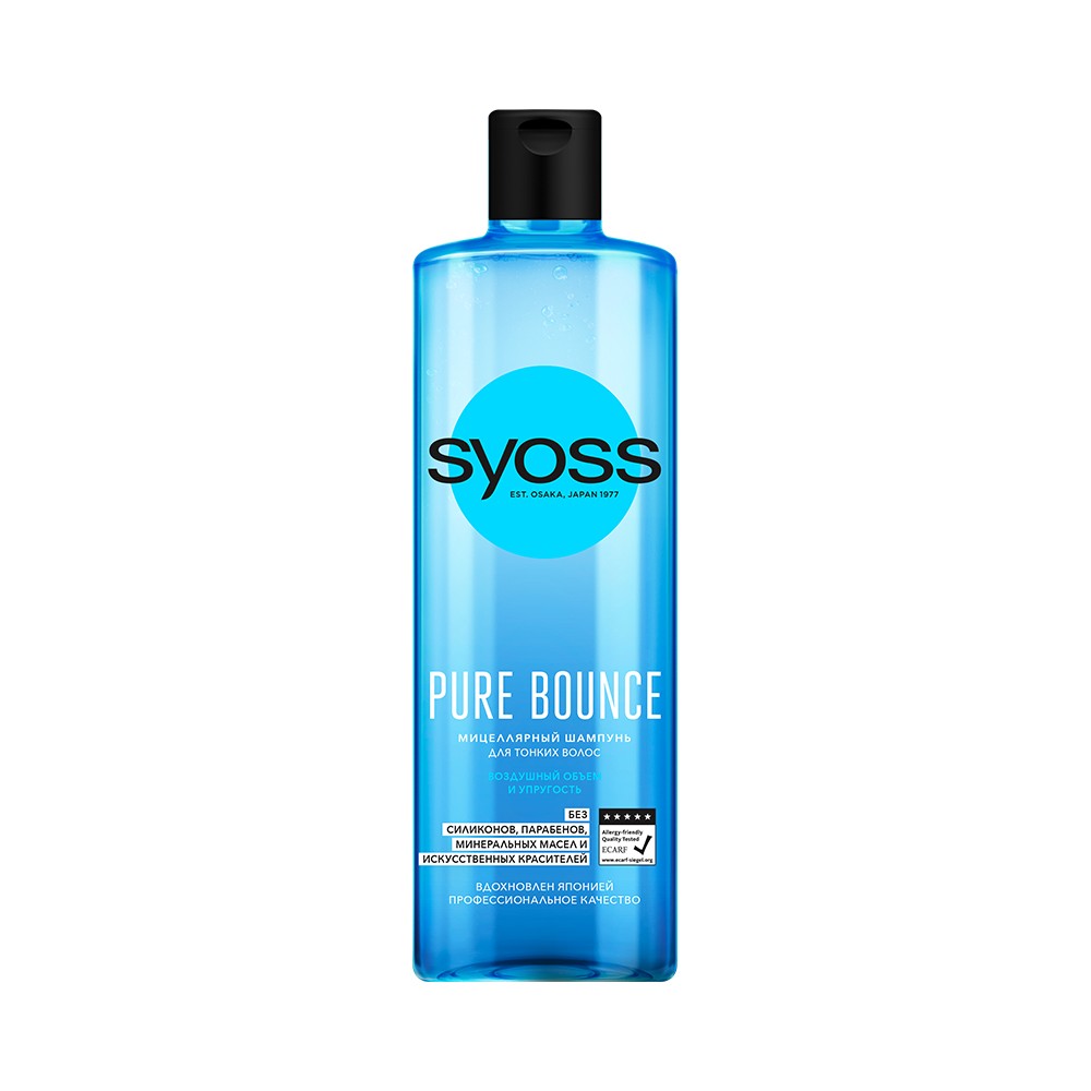 

Мицеллярный шампунь для волос Syoss Pure Bounce для тонких волос 450мл