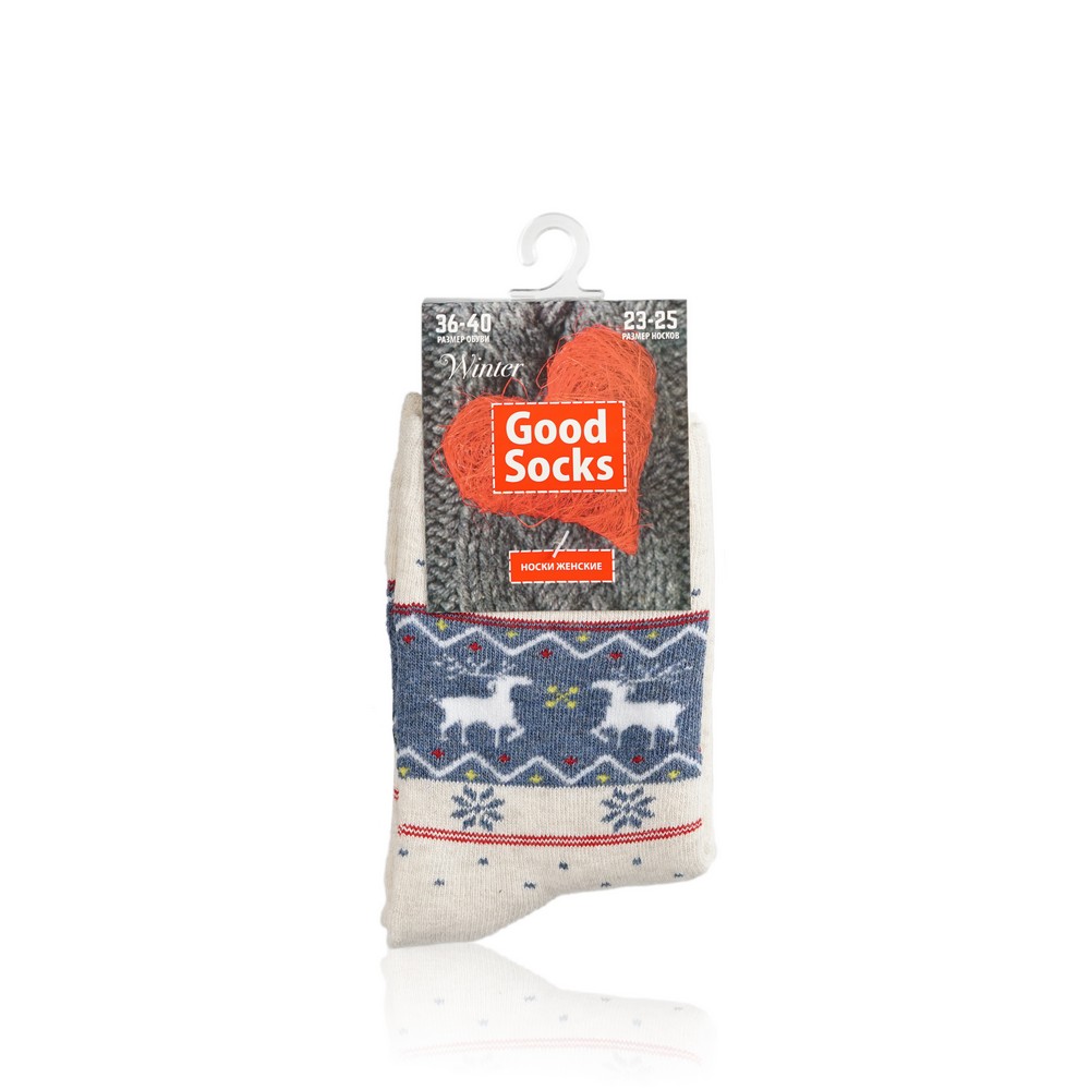 

Женские носки Good Socks AW 19/15, WAT81266-33 " Олени " махровые с рисунком