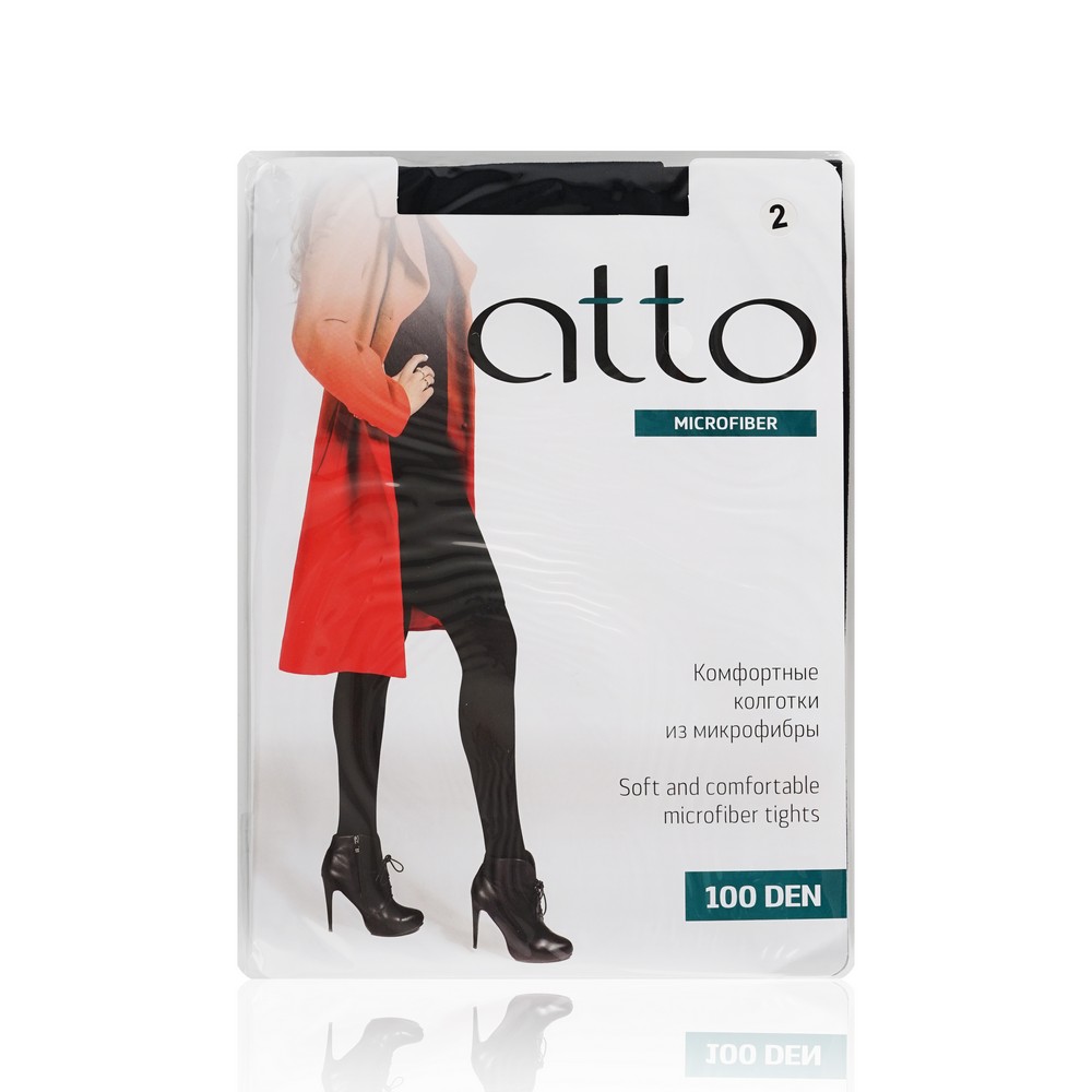 Женские колготки Atto Velour из микрофибры 100den черные 2 размер