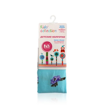 Детские колготки Красная ветка Kids Collection с-857 " Цветы " Голубой р.98-104