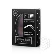 Тени для бровей Vivienne Sabo двойные " Brow Arcade " 01 Бежевый / коричневый 2*0,8г