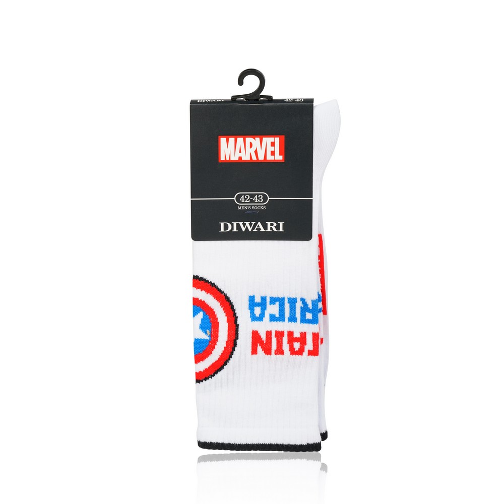 

Мужские носки Diwari Marvel " Cap America " Белый р.27