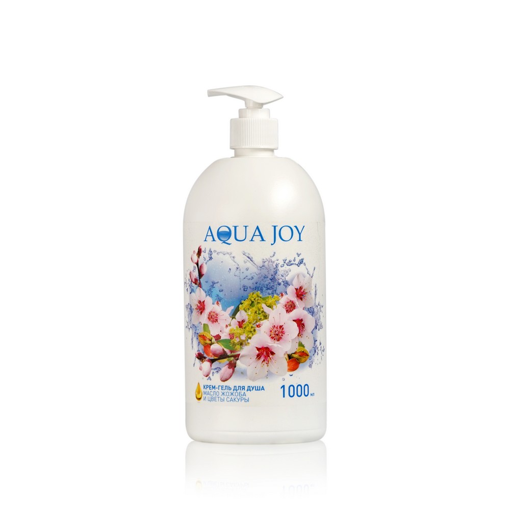 

Крем - гель Aqua Joy для душа , масло жожоба и цветок сакуры 1000мл