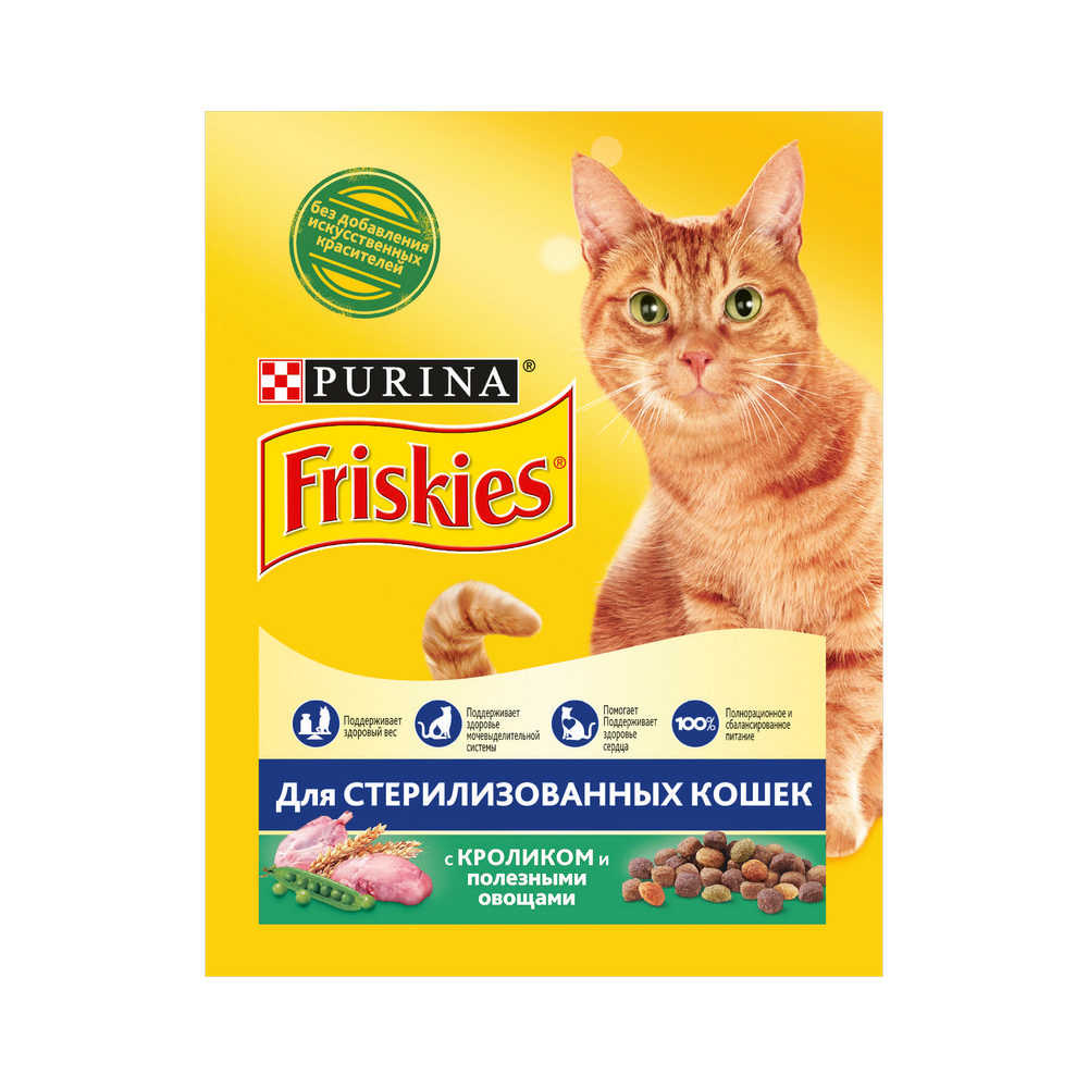 

Сухой корм для стерилизованных кошек Friskies с кроликом и овощами 300г