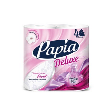 Туалетная бумага PAPIA Deluxe 4-х слойная " Dolce Vita " 4шт