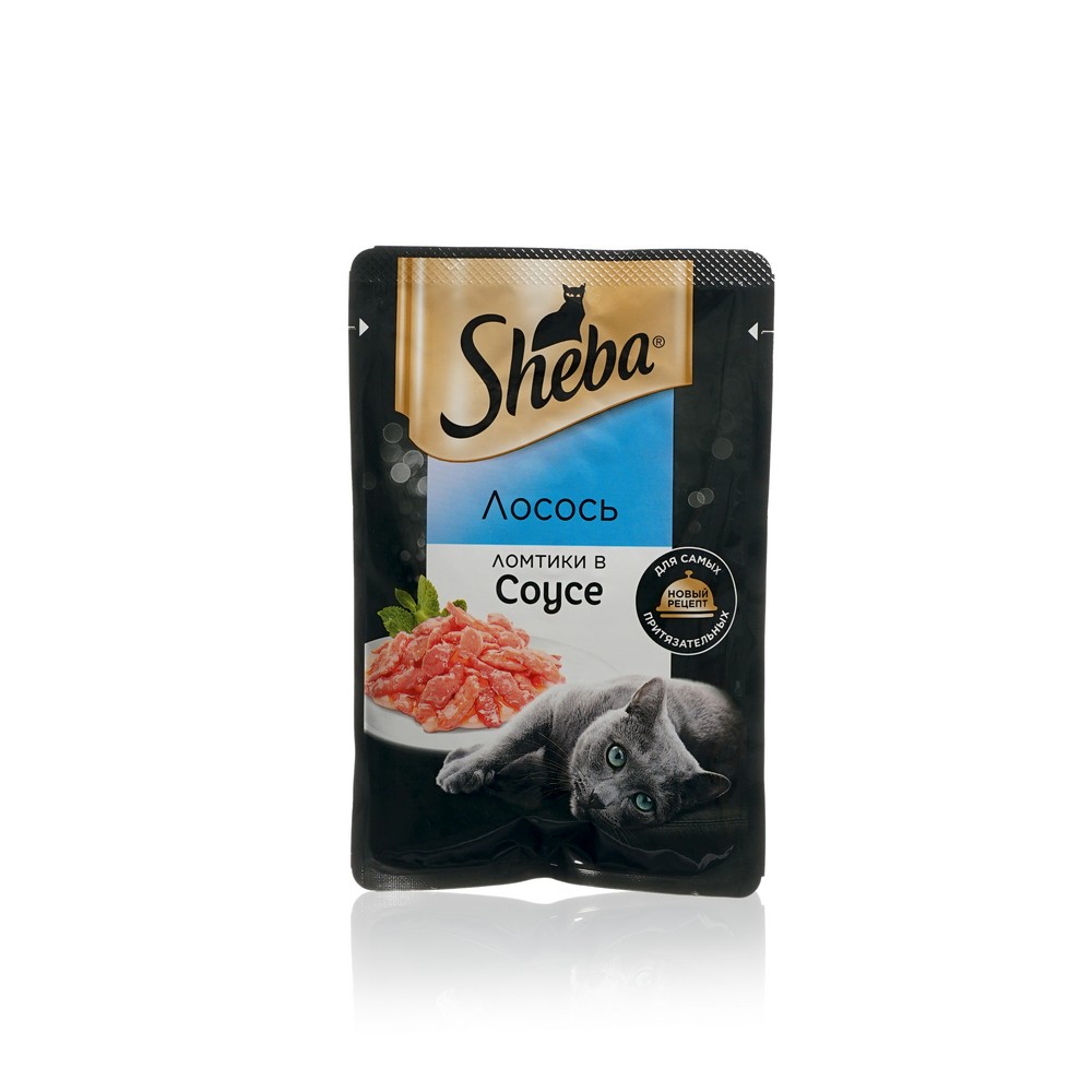 Влажный корм для кошек Sheba Pleasure ломтики в соусе с лососем 75г