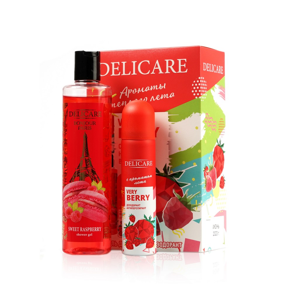 

Женский Подарочный набор Delicare ( гель для душа " Sweet Raspberry " + дезодорант - антиперспирант " Very berry " )