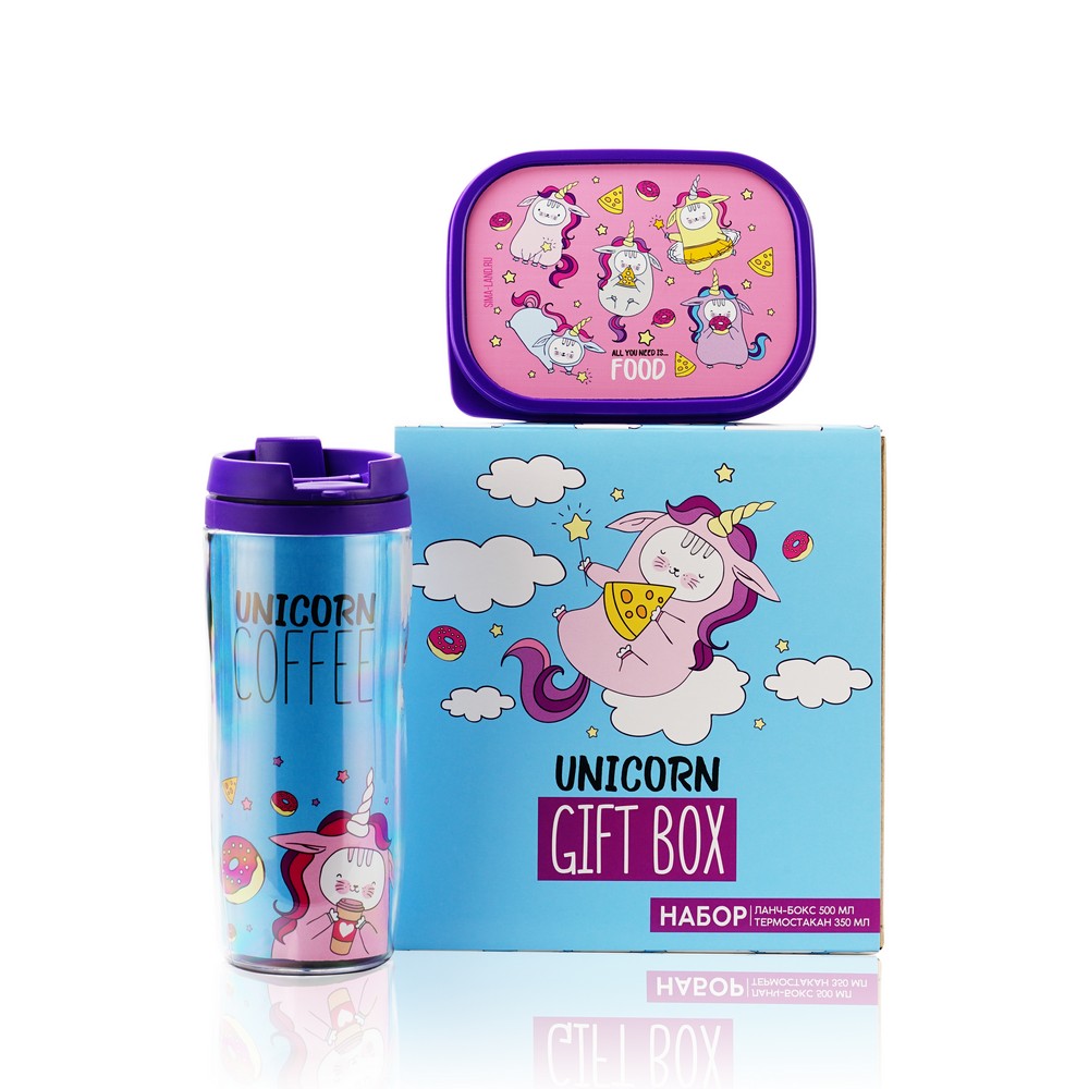 

Набор Дорого Внимание " Unicorn giftbox " ( термостакан 350мл + контейнер 500мл )