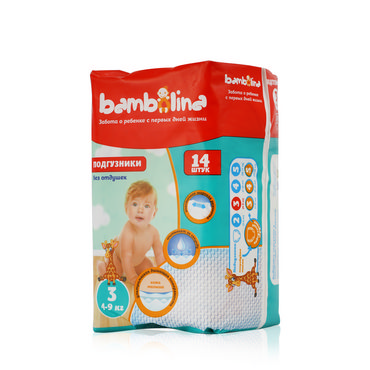 Подгузники Bambolina для детей 4-9кг 14шт
