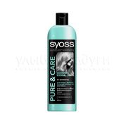 Балансирующий шампунь Syoss Pure&Care Roots and Tips для волос , жирных у корней и сухих на кончиках 500мл