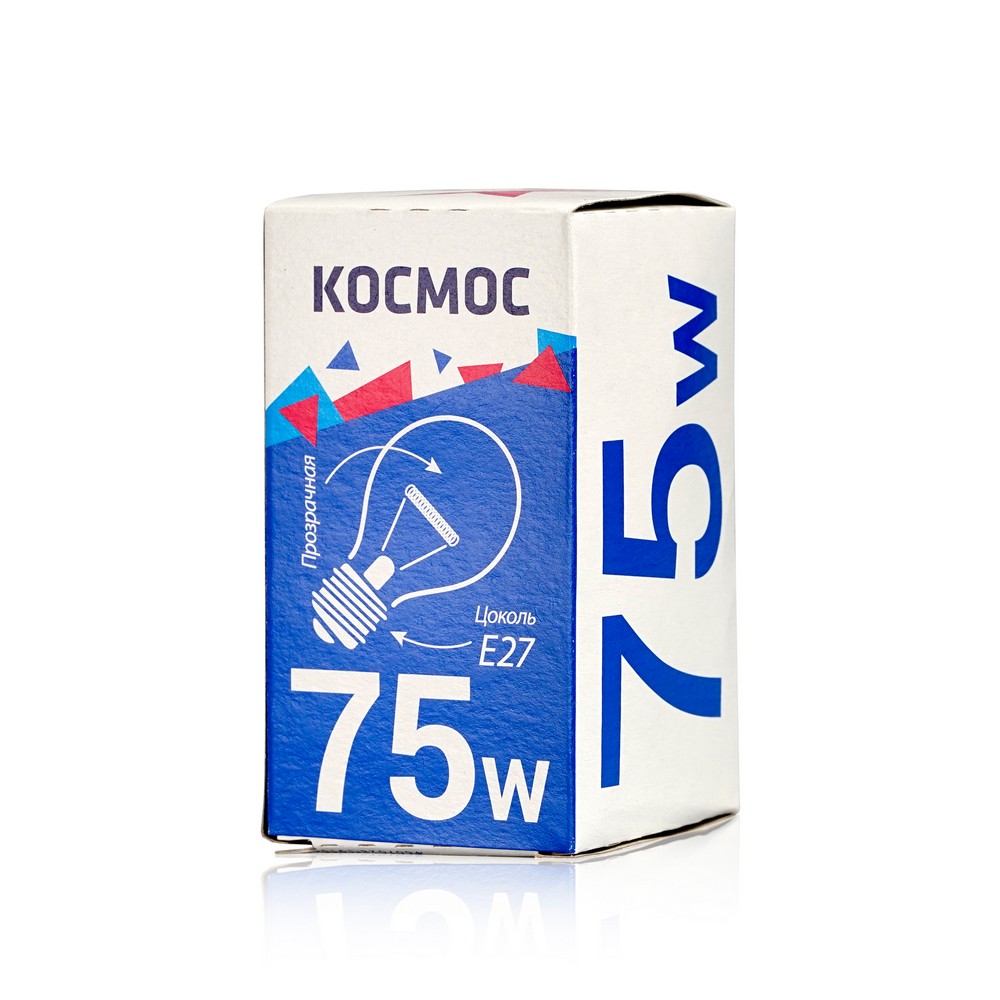 

Лампа Космос A55/A50 E27 75W ЛОН прозрачная