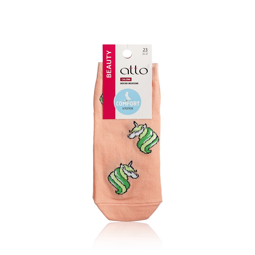

Женские трикотажные носки Atto Beauty " Unicorn 3 " персиковые р.23