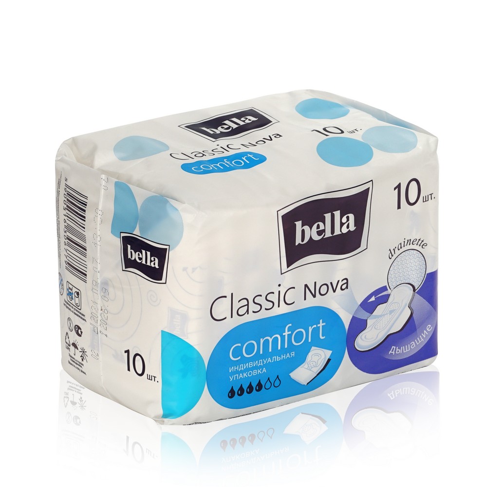 Женские гигиенические прокладки Bella Classic Nova Comfort , 10шт гигиенические прокладки bella classic nova maxi 10 шт