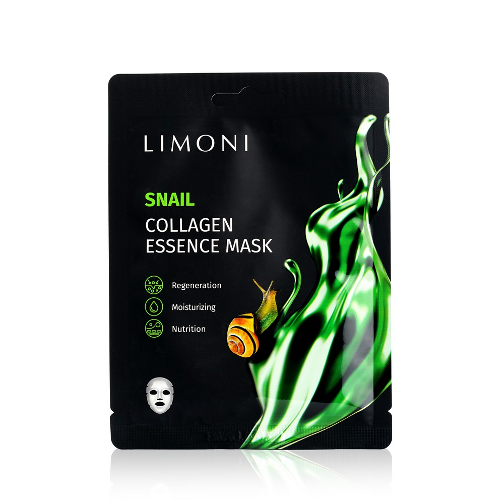 

Тканевая маска для лица LIMONI Snail с секрецией улитки и коллагеном 23г