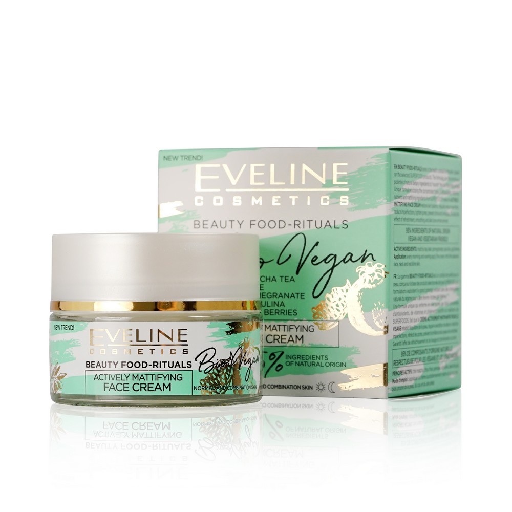 

Активный матирующий крем для лица Eveline Beauty Food-rituals Bio vegan