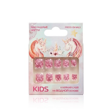 Накладные ногти Kids " блестки " 10шт