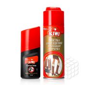 Средство Kiwi для чистки замши , нубука и текстиля 200мл + крем - блеск для обуви Черный 50мл в подарок