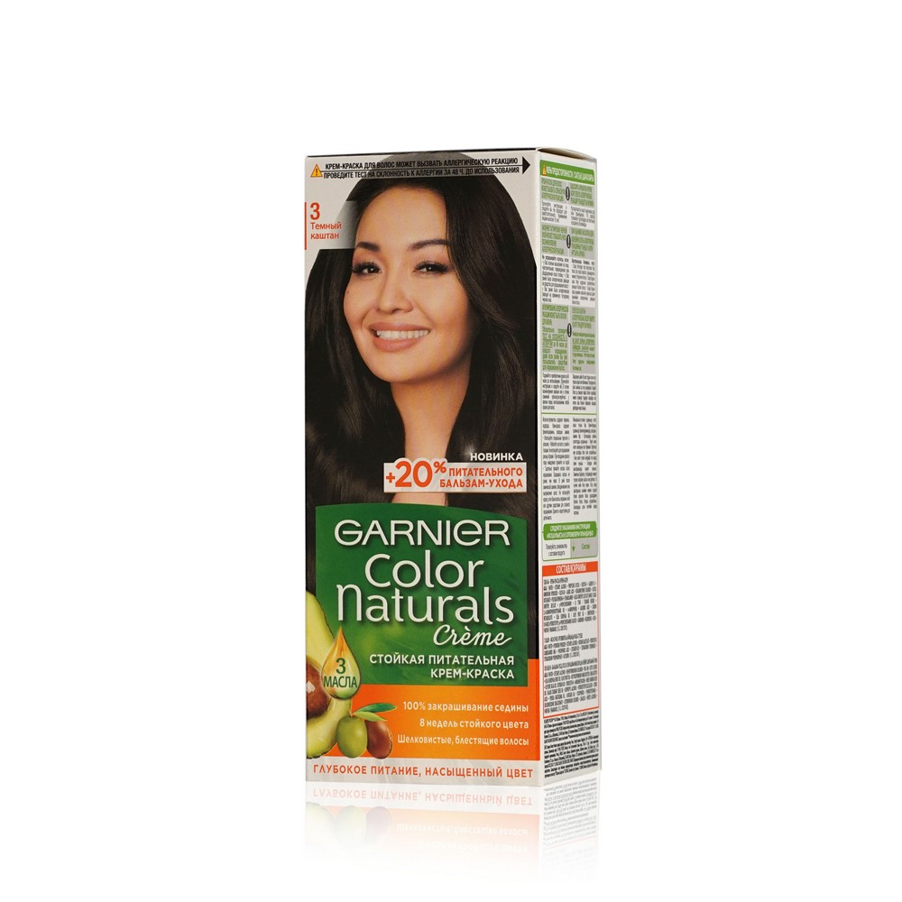 

Крем - краска Garnier Color Naturals стойкая для волос 3 Темный каштан