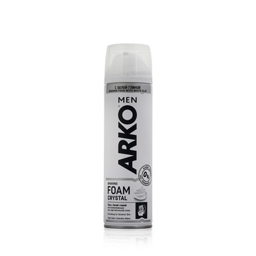 Пена для бритья Arko Men CRYSTAL с белой глиной 250мл