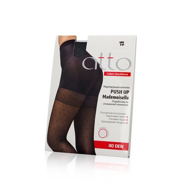 Женские колготки Atto Push up Mademoiselle 40den черные в горошек 3 размер