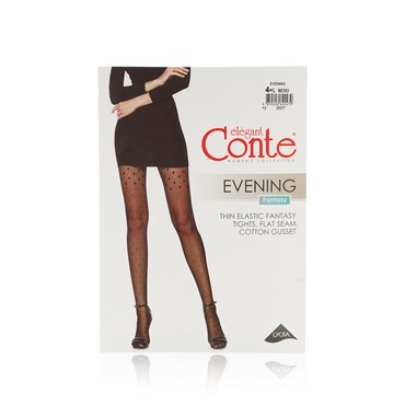 Женские колготки с рисунком Conte Evening 20den Nero 4 размер