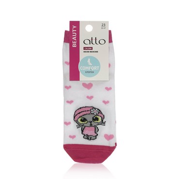 Женские носки Atto Beauty " Кошечка " , Фуксия , р.23