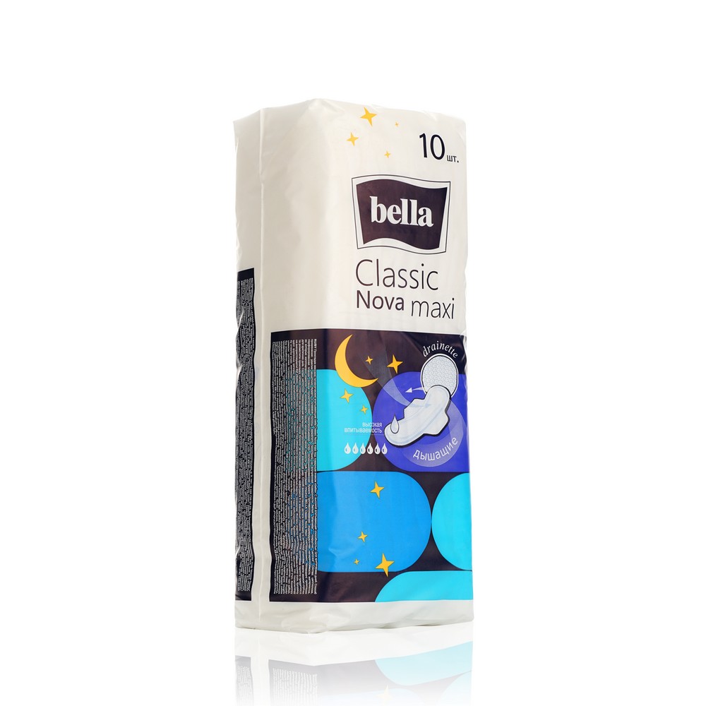 

Женские прокладки Bella Classic Nova Maxi , drainette , 10шт