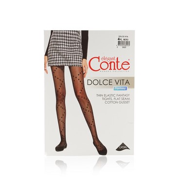 Женские колготки с рисунком Conte Dolce Vita 20den Nero 4 размер