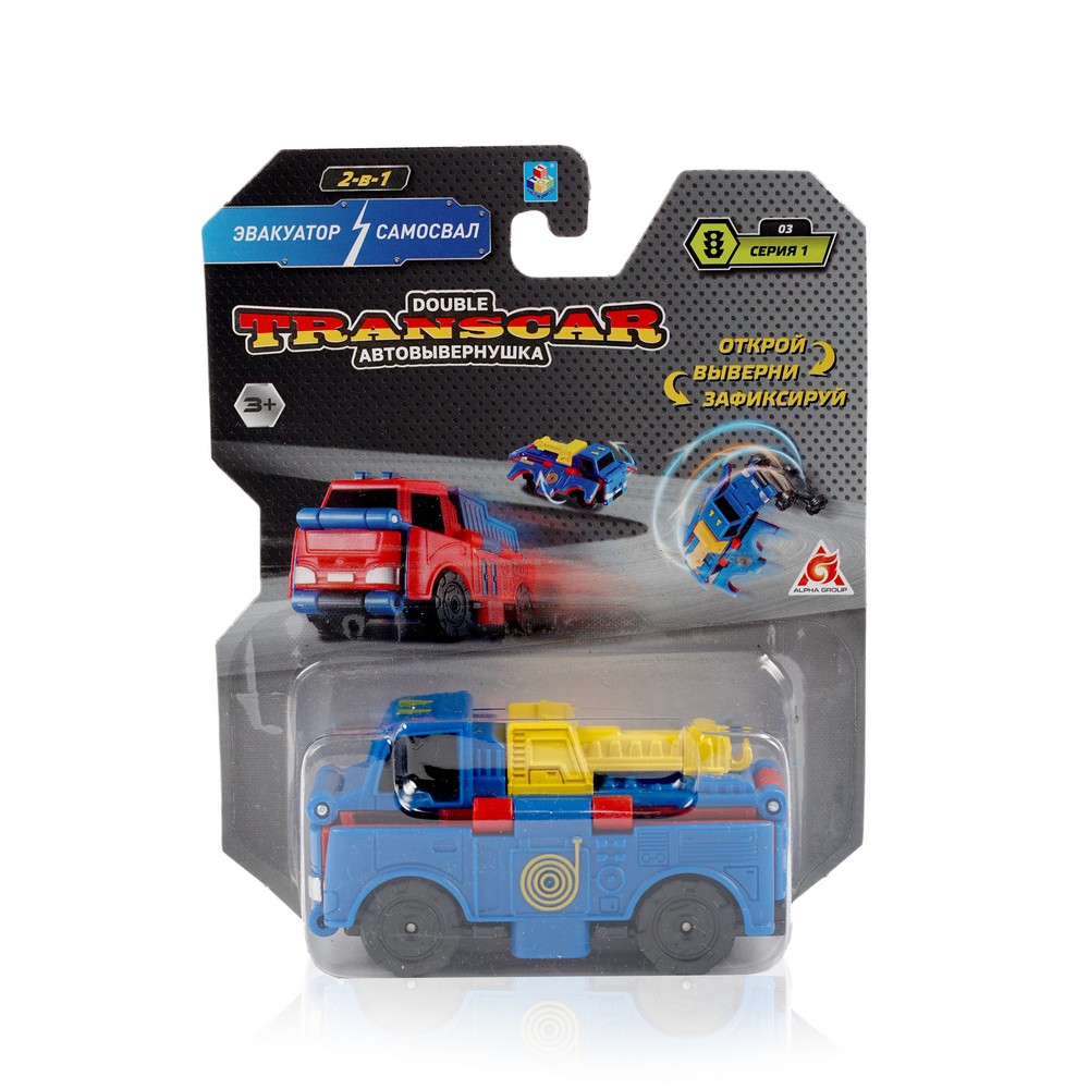 

Машинка 1 Toy Transcar Double " Эвакуатор-Самосвал 2в1 " 8см