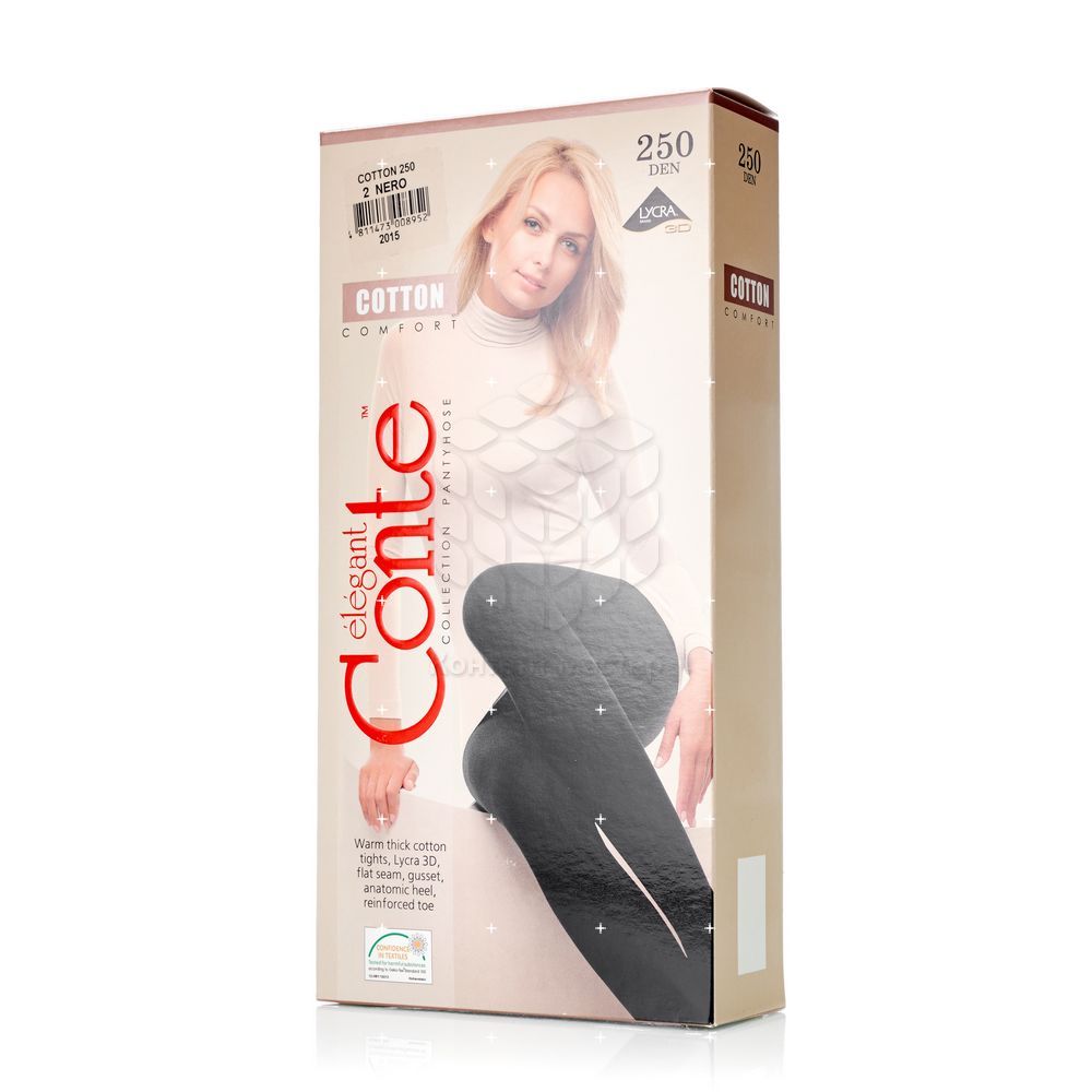 

Женские колготки Conte Cotton 250den Nero 2 размер
