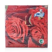 Бумажные салфетки Lambi " Роза бакара " 33*33см 20шт