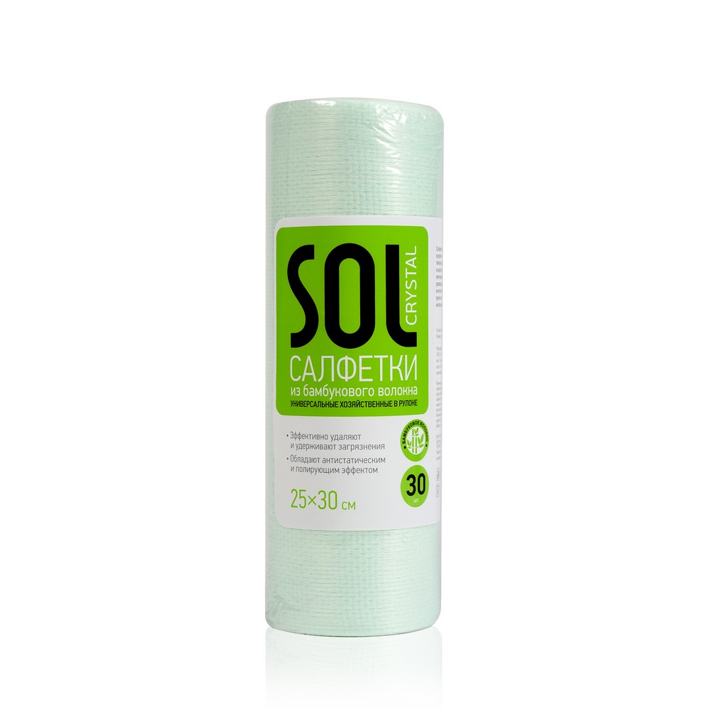 

Салфетки для уборки Sol Crystal в рулоне , 25*30см , 30шт