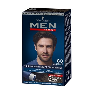 Оттеночный гель Schwarzkopf Men Perfect мужской для волос 80 Черно-каштановый