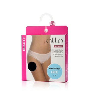 Женские трусы Atto Lace slip vita alta черные S/M