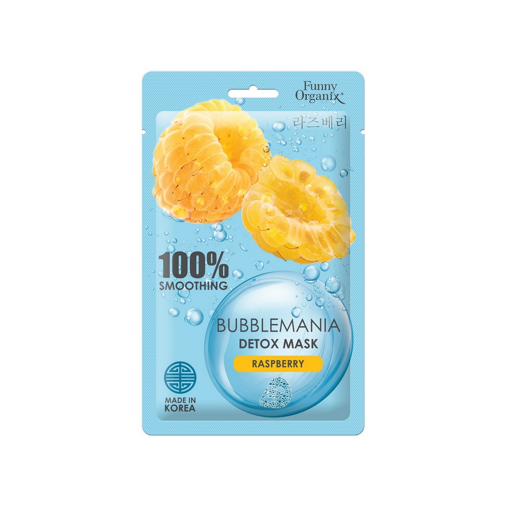 

Кислородная тканевая детокс - маска для лица Funny Organix Bubblemania " Сладкая малина " 25г