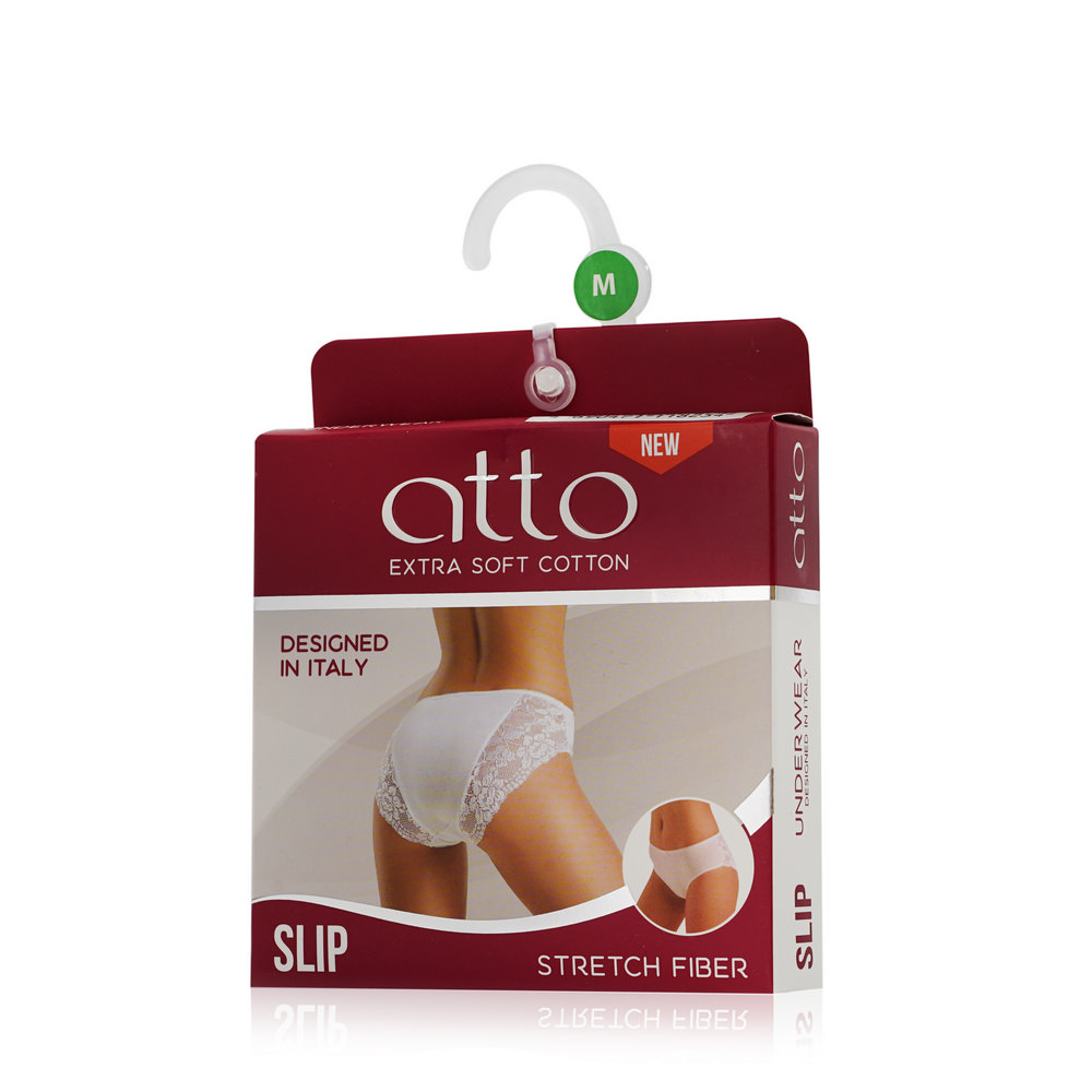 

Женские трусы - слипы Atto с кружевом сзади M белые