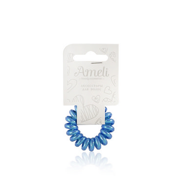 Резинка для волос Ameli спираль , ткань , голография , 4см