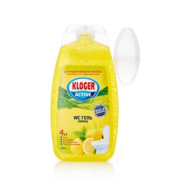Чистящий гель с подвеской для унитаза Kloger Active " Лимон " 400мл