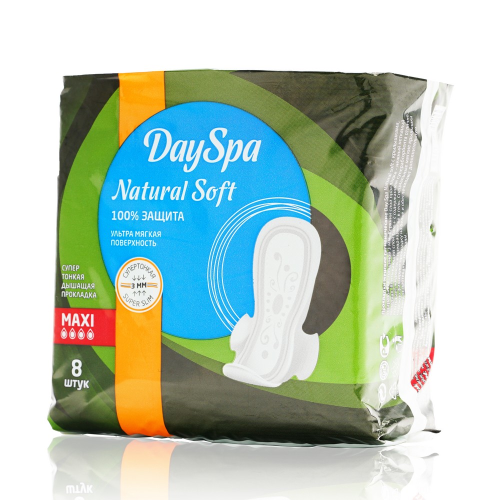 

Женские гигиенические прокладки Day Spa Ultra " Natural Soft " Maxi 8шт