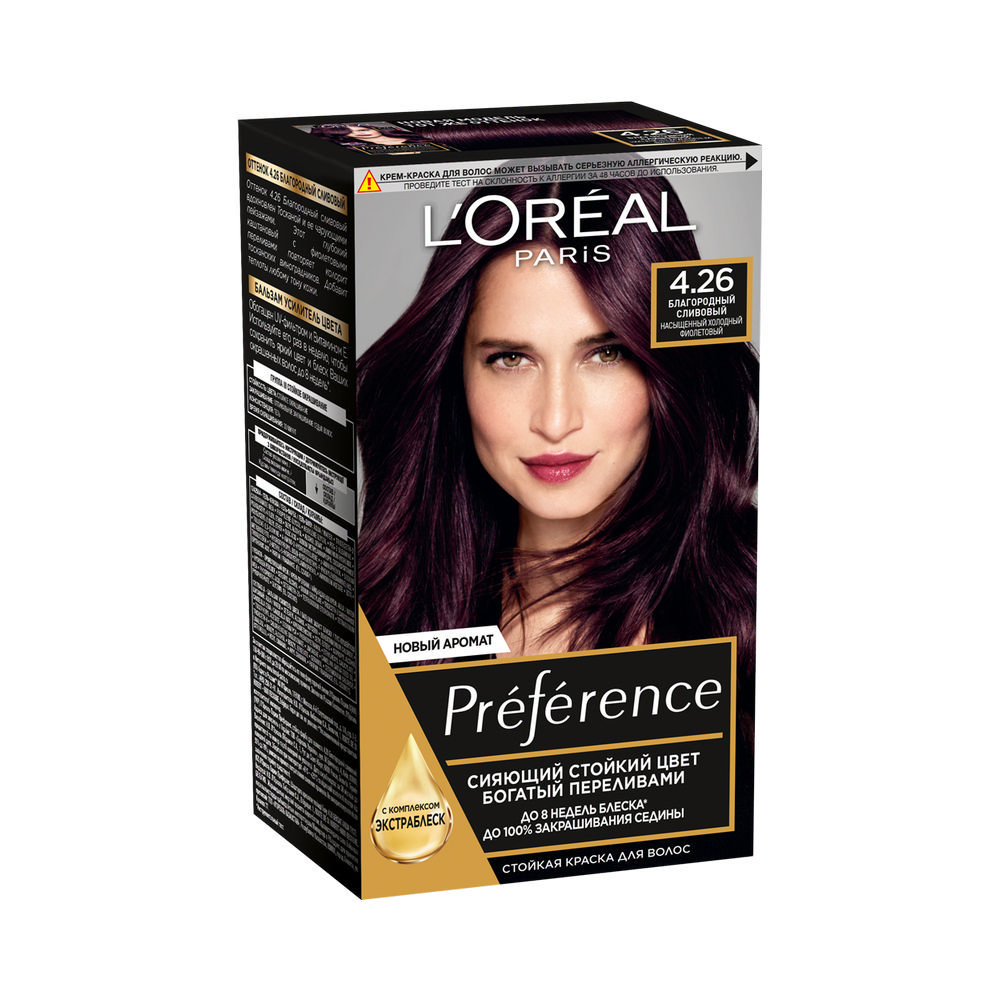 

Стойкая краска L'Oreal Paris Preference для волос 4.26 Благородный сливовый